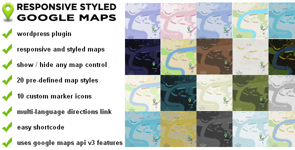 Responsive Styled Google Maps - Wordpress Plugin - CodeCanyon Item for Sale