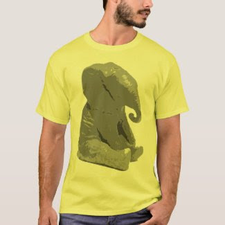 The elephant sat on the flea t-shirt