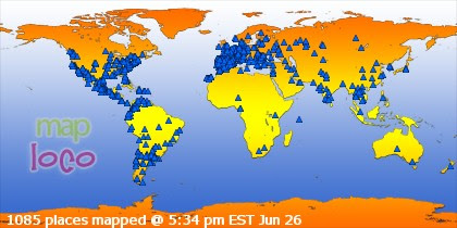 Locations of Site Visitors