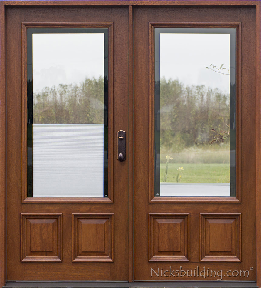 Exterior Double  Doors  Solid  Mahogany Wood  Double  Doors 
