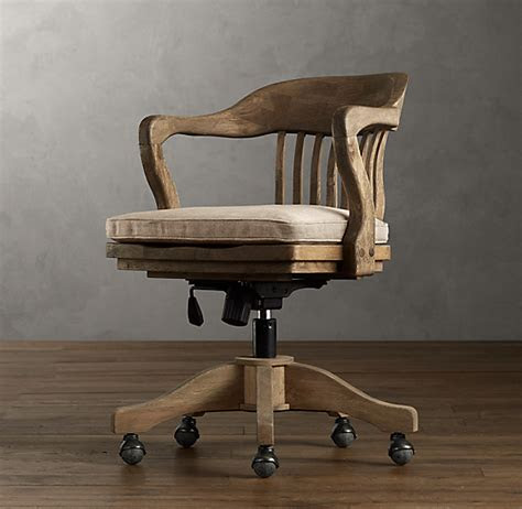 I finally found a restoration hardware maison bed copycat! 1940s Banker's Chair - Weathered Oak Drifted