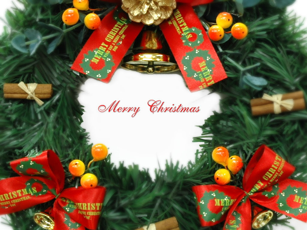 クリスマス壁紙 No6 デザイン クリスマスリース 大 サイズ 1024 768
