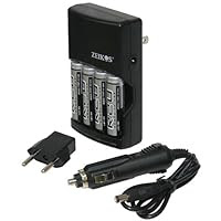 Zeikos ZE-PC3000 Rapid AA/AAA Battery Charger with 4 AA Precharged Batteries