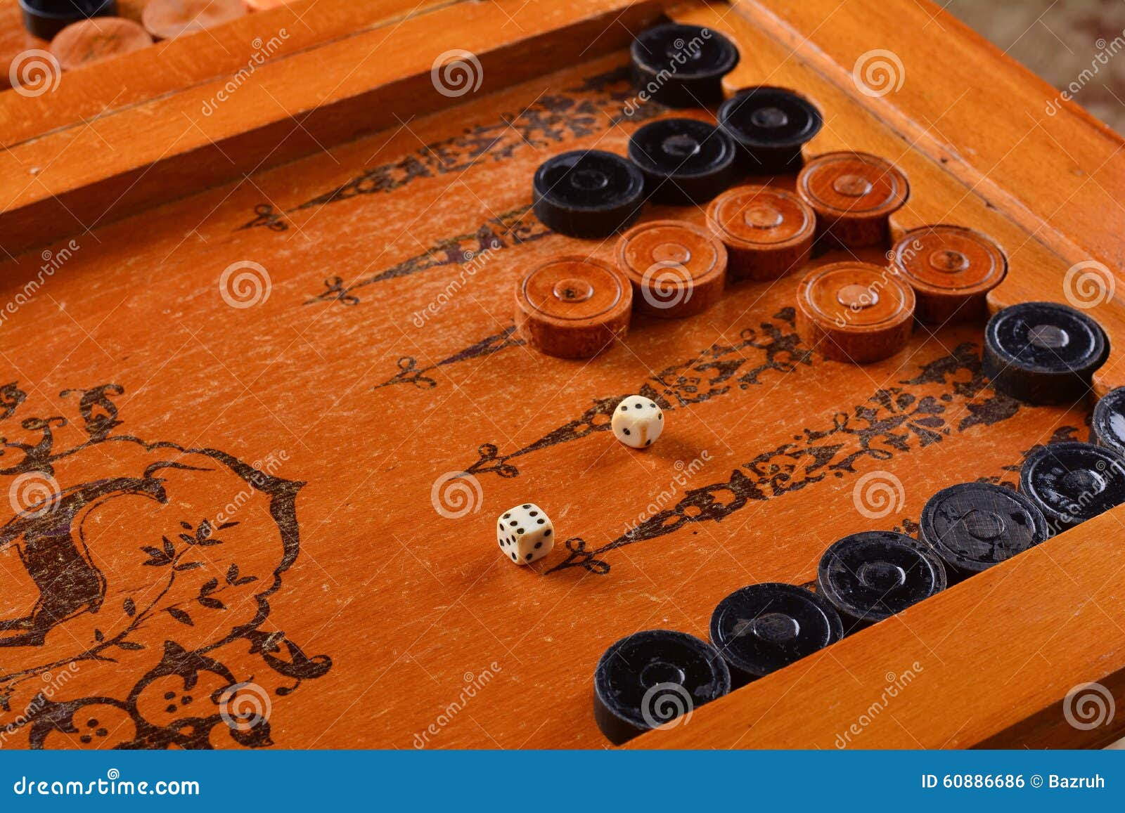 Vintage Board Game Backgammon Stock Photo - Image: 60886686