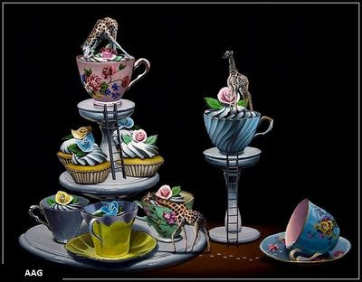 "String Theory." Surrealist paintings Jacob Gagnon (Jacub Gagnon) wall art