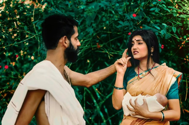 Surya to her bosom and leaned her head on her husband’s shoulder