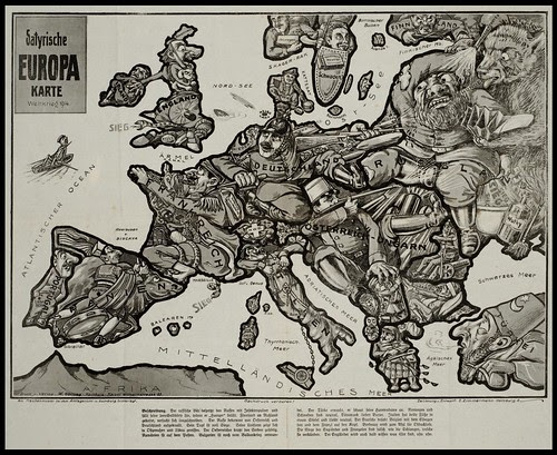 Satyrische Europa Karte 1914