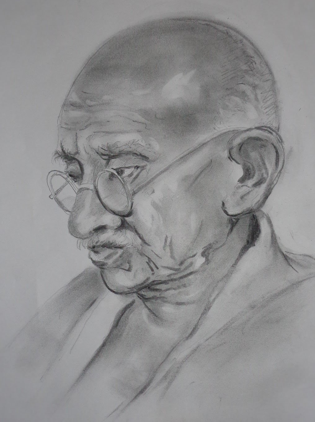 Mahatma Gandhi Drawing Pencil Sketch Colorful Realistic Art Images Drawing Skill