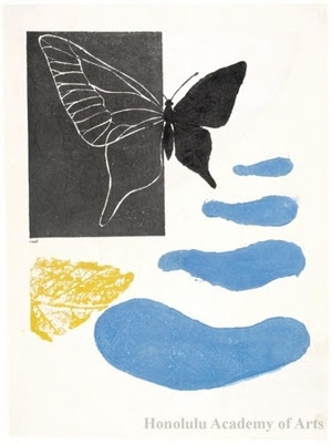 Onchi Koshiro: Poem No. 8: Season of Butterflies - Honolulu Museum of Art