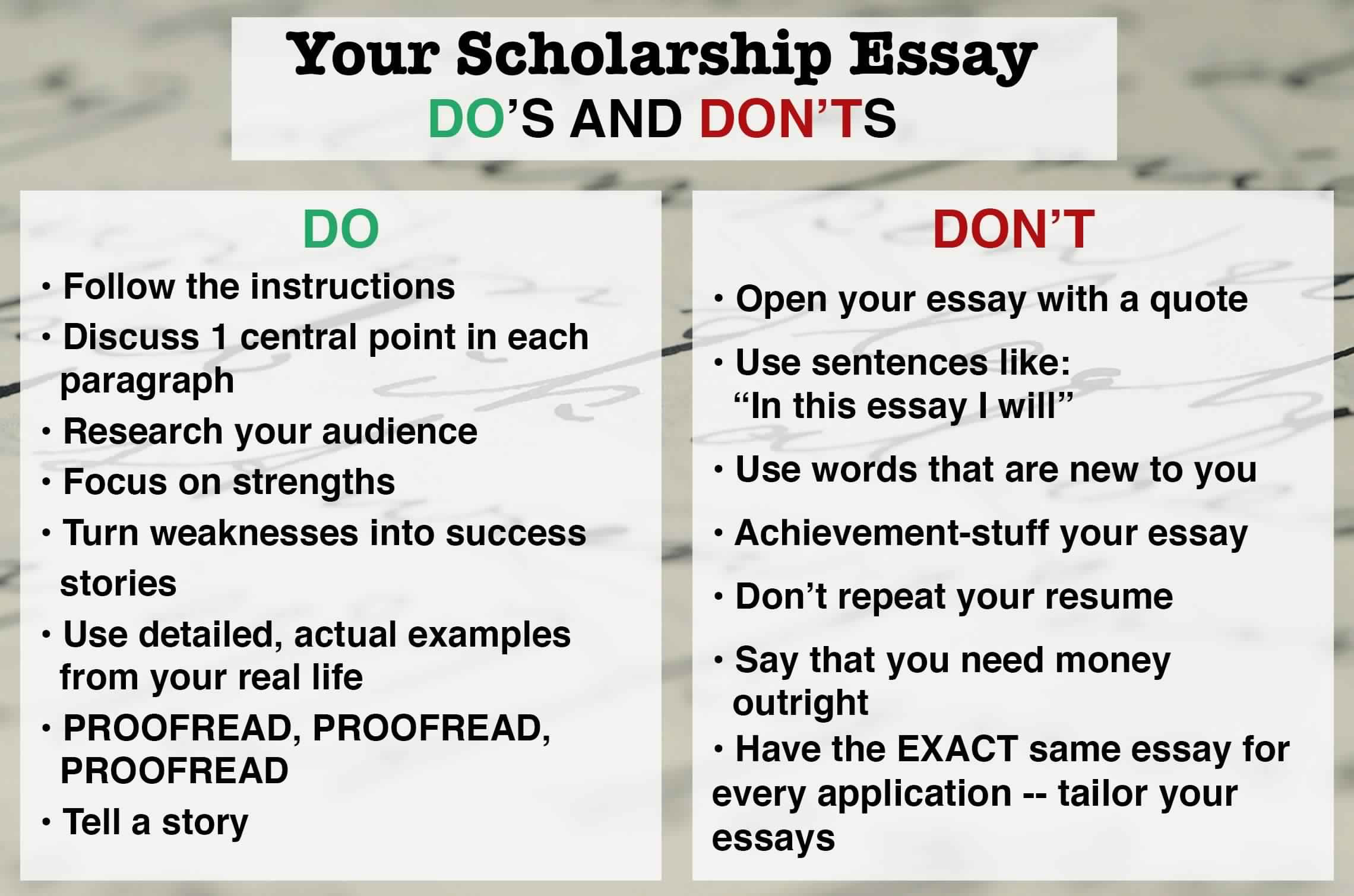 what to write in scholarship essay