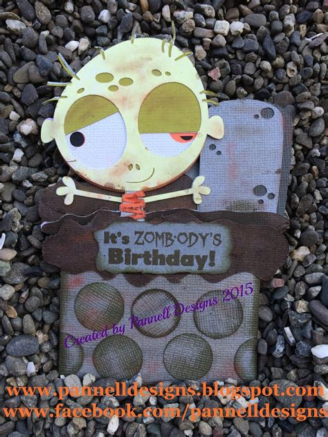 See our wonderful zombie birthday gift ideas here. pannell designs paper crafting zombie birthday card
