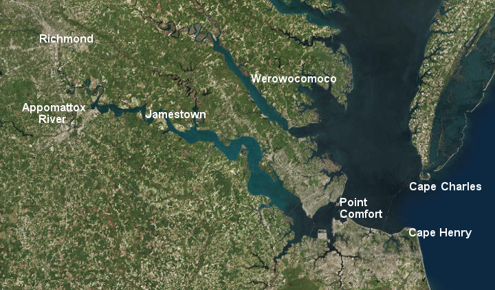 Where Is Jamestown Virginia Located On A Map