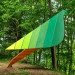 Noma Bar, momofuku center, Momofuku Ando Foundation, treehouse, Komoro, Mount Asana, Japan, bird shaped treehouse, leaf inspired art, art installation, birds eye view,