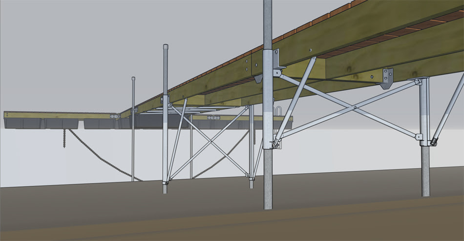 The above floating dock connected to stationary dock is only 