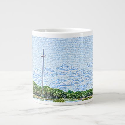 cross landscape sketch st augustine florida jumbo mugs