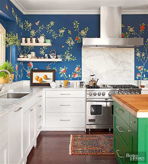 kreatif aplikasikan wallpaper  dapur properti