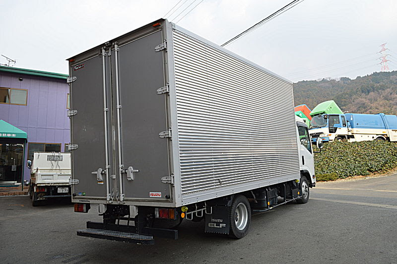 いすゞ エルフ 2t ワイドロング アルミバン車 ホワイト 中古トラック情報 朝日自動車株式会社