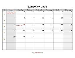  free download printable calendar 2023 large font design holidays on red