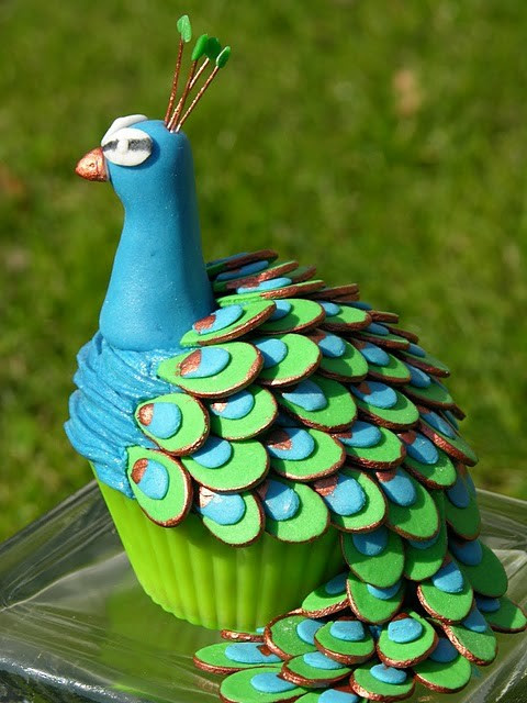 Peacock Cupcake A Wedding Cake Blog