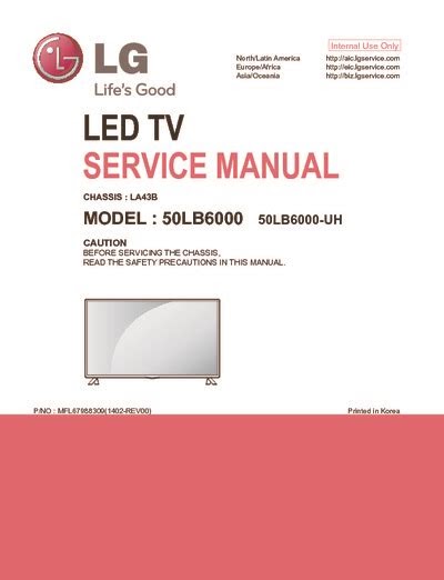 PDF Lg 50lb6000 50lb6000 Uh Led Tv Service Manual