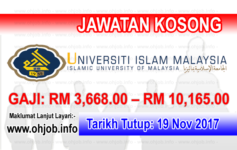 Jawatan Kerja Kosong UIM - Universiti Islam Malaysia logo www.ohjob.info november 2017