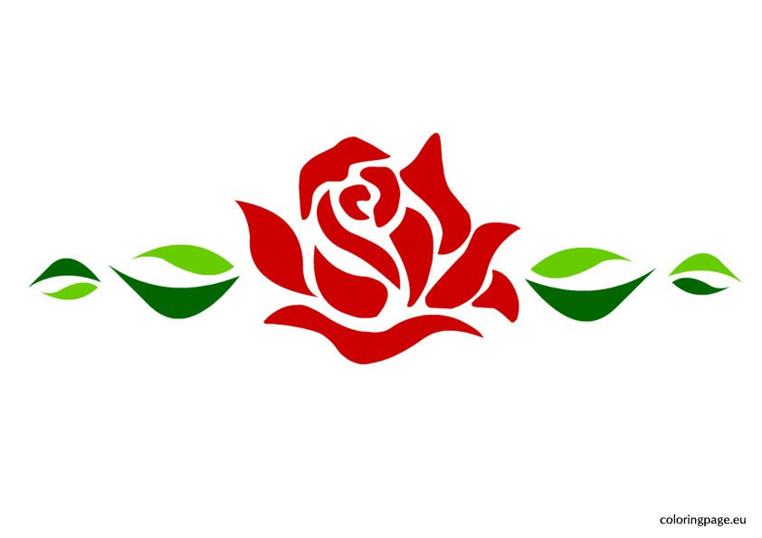 Rose stencil - Coloring Page