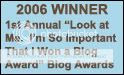 Very official-looking blog award