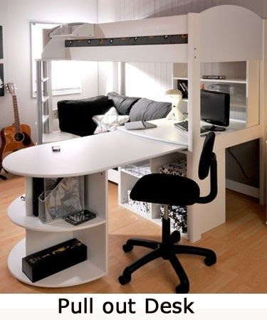 Loft bed with desk and sofa | Carver Loft | Pinterest