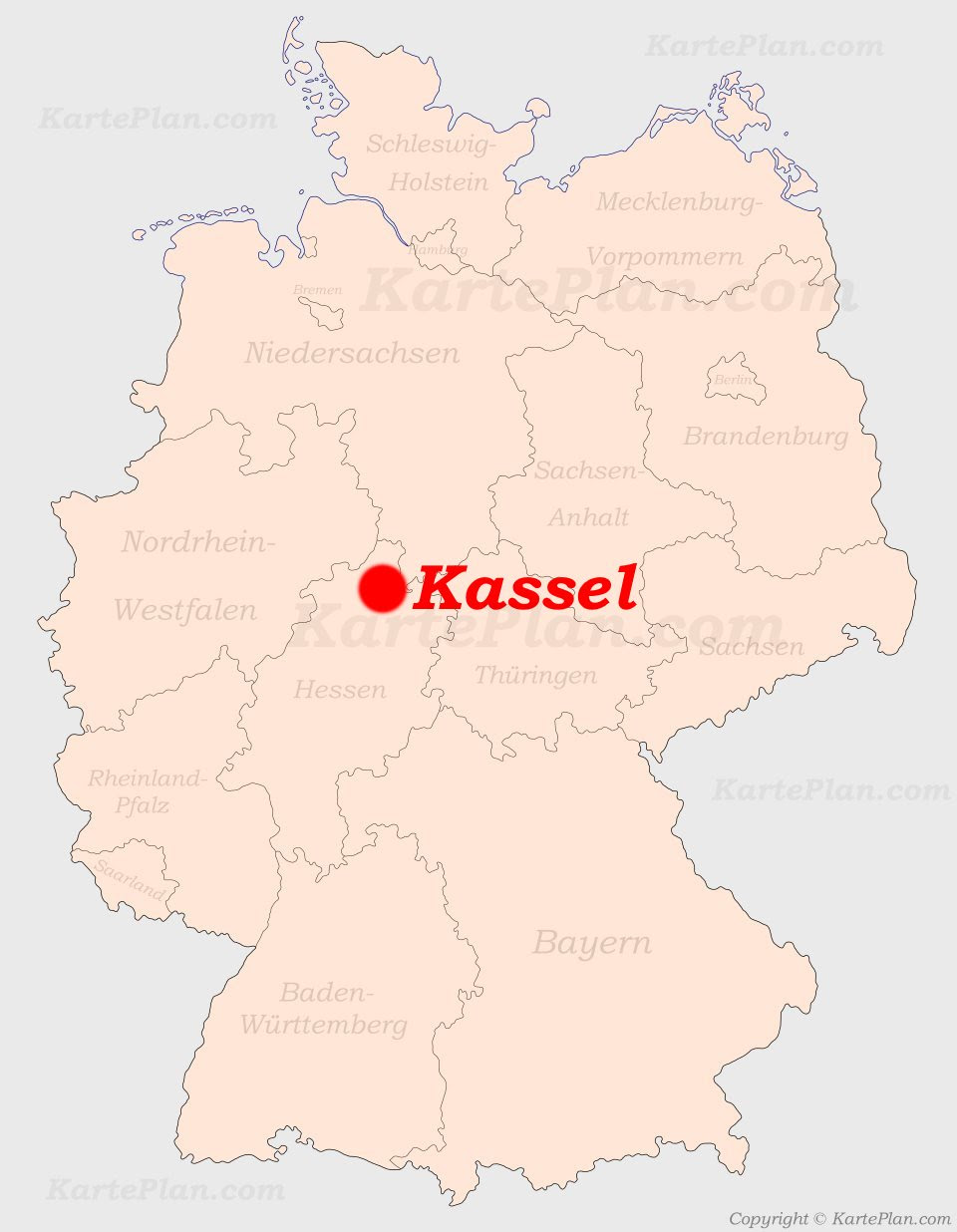 Kassel Auf Der Deutschlandkarte