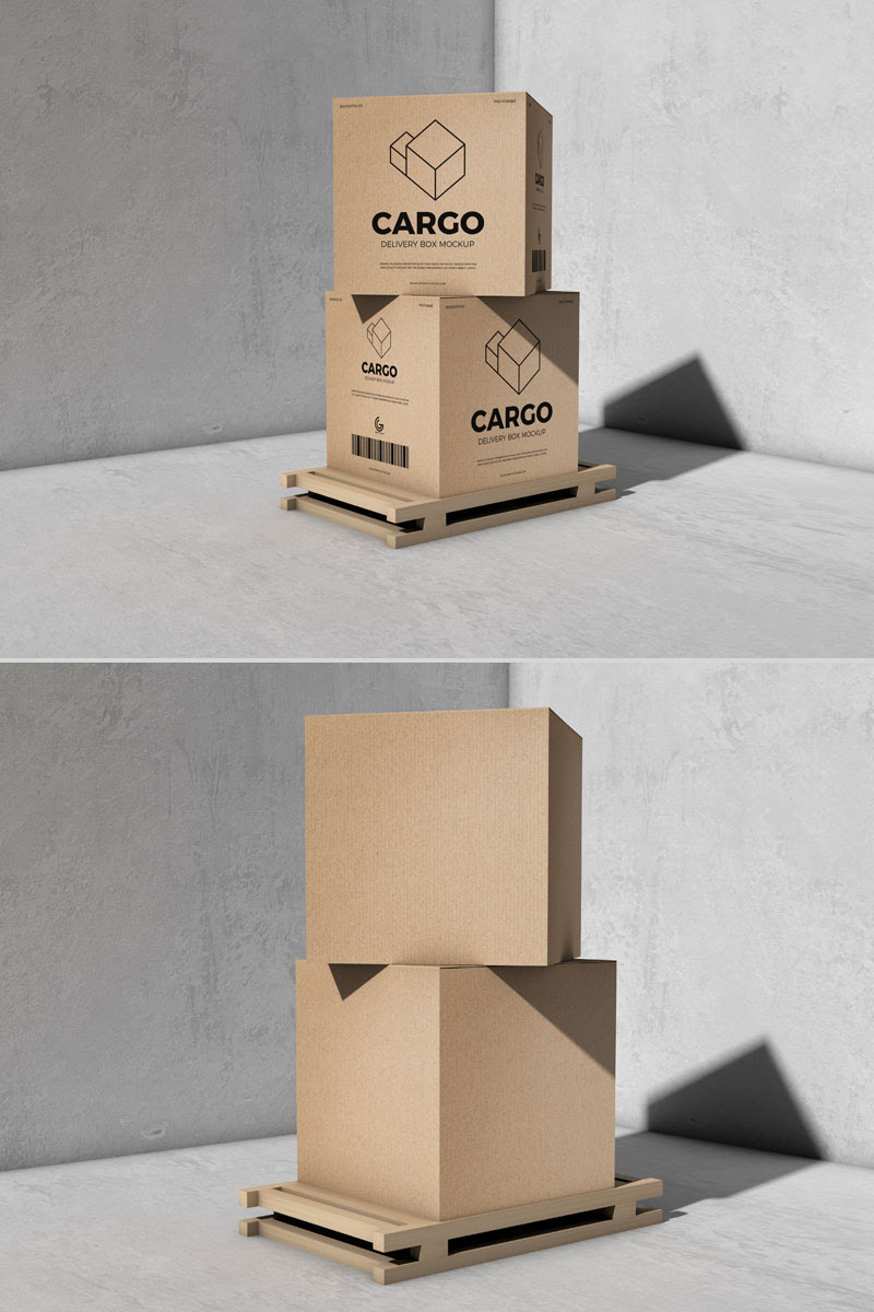 Download Free Cargo Delivery Box Mockup For Packaging | Dribbble Graphics