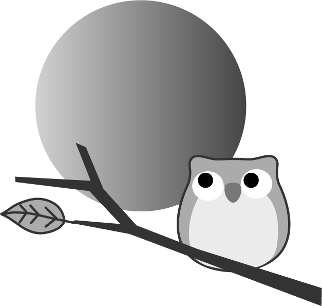 フクロウと月のイラスト 無料イラストフリー素材