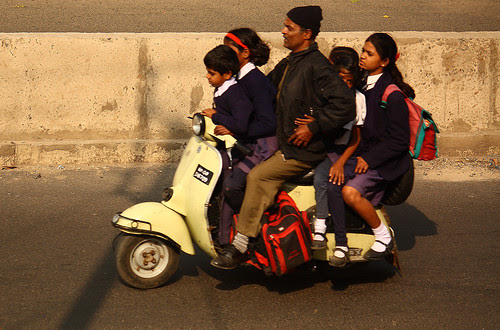 It happens only in India : I counted 6... (Humara Bajaj !!!)