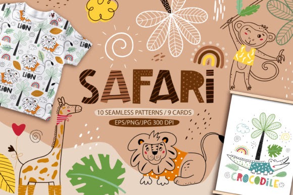 Etsy Safari Animals. Kids Animals Collection Print on Demands Design by
FindsArtDesign cut files for your personal DIY projects