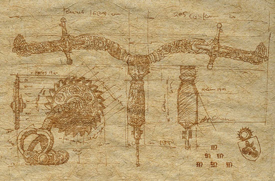 Borisz Indrikov középkori kerékpárja Château Gaillardból