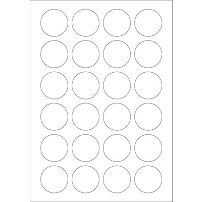 MR113 – Φ 40 mm – A4 Sheet – 24 Round Labels – MR-LABEL