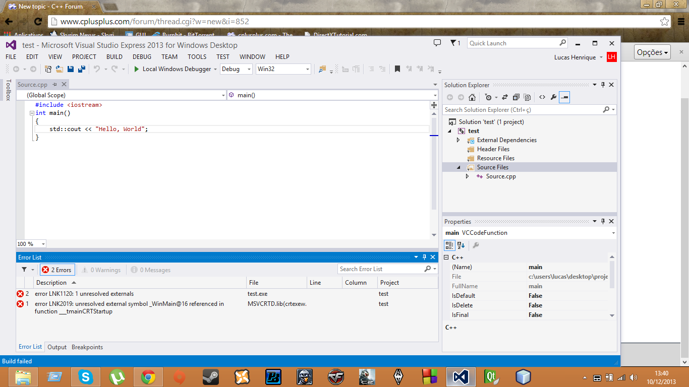 Microsoft Visual Studio 13 C Forum