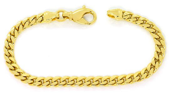 Foto 1, GELBGOLD SET KETTE UND ARMBAND FLACHPANZER GEWOELBT 14K, K2573
