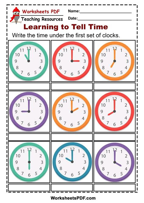  telling the time worksheets