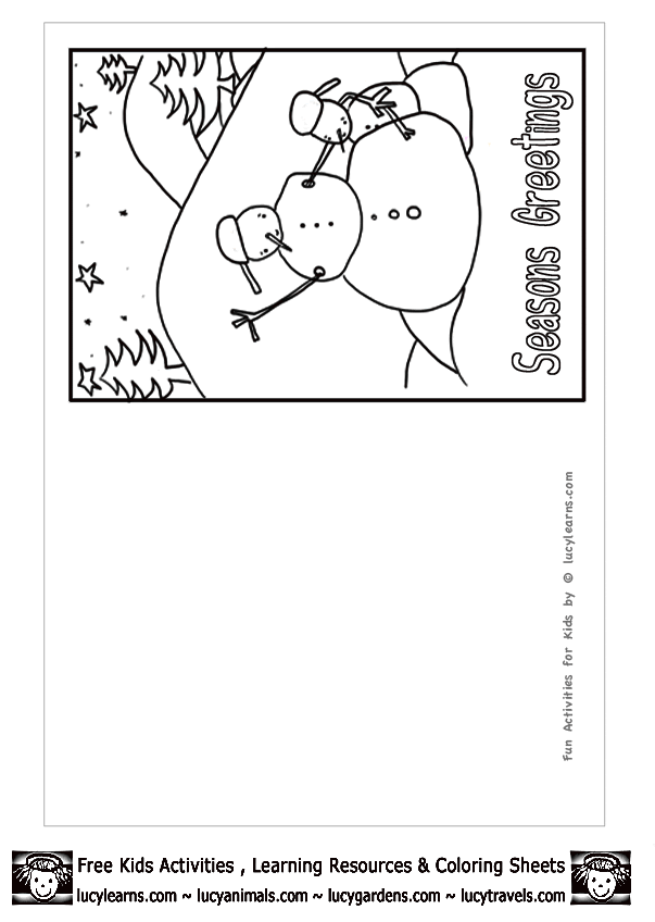 Printable Christmas Cards To Color