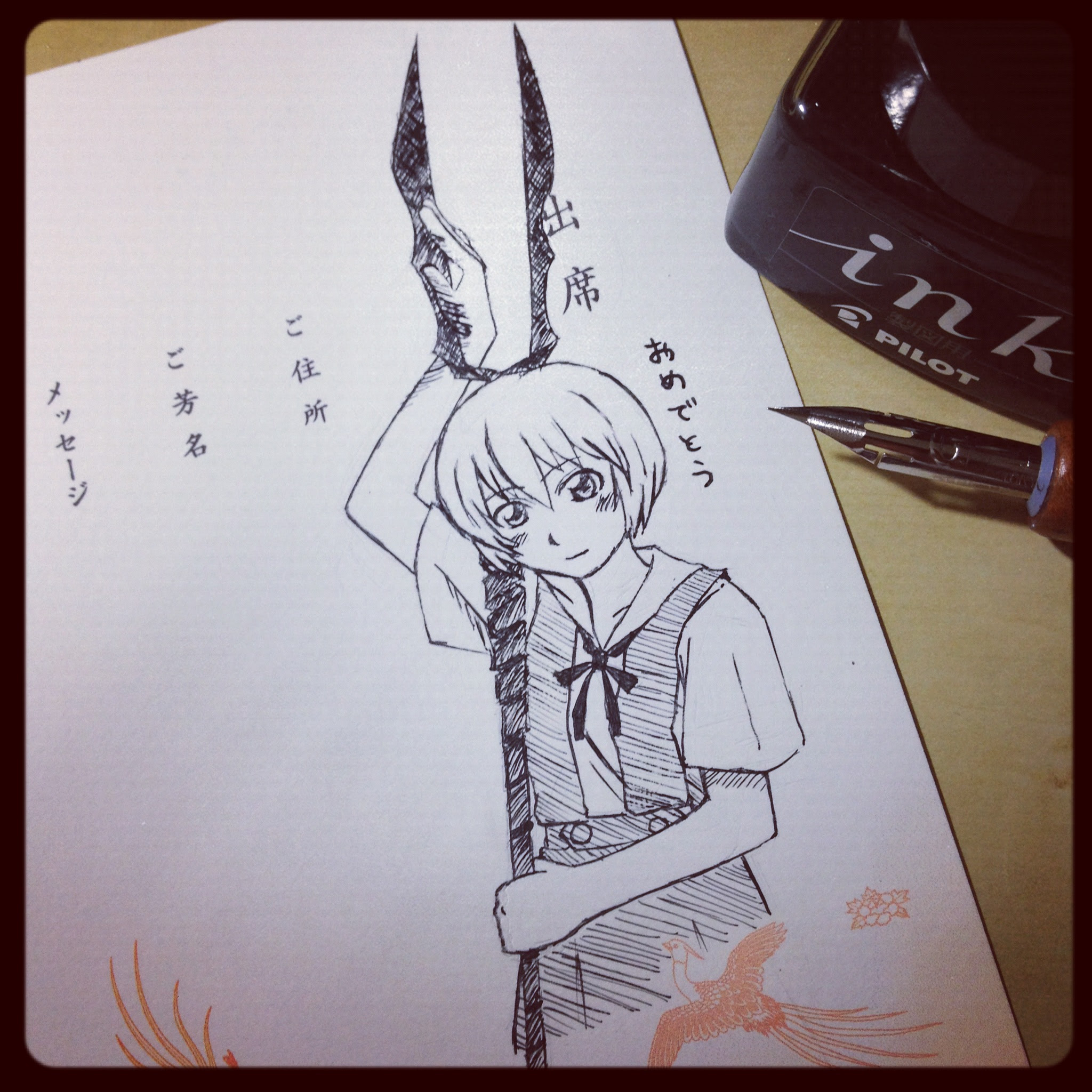 まとめ 結婚式の招待状の返事 イラスト描いてみた