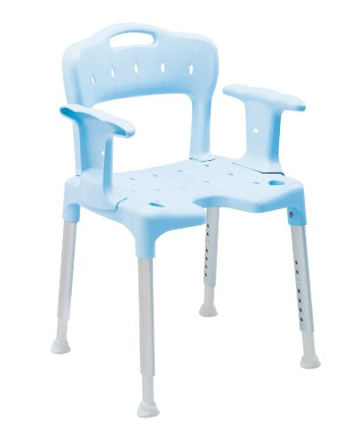 Swift Shower Stool with Back and Arms Blue