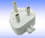 Apple Macbook, iBook, ipod, ipad, iphone wall charger plug adapter for United Kingdom (UK Outlets). UK Travel Adapter Plug for MAC. 220V AC Adapter Electric outlet adapter with two-pins (twin pin). US to UK Plug Adapter.