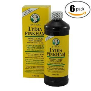 Lydia Pinkham Herbal Liquid Supplement 16 Oz, 6 Pack