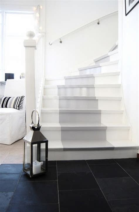 But if your floors are in bad shape and don't have another sanding in them, or you just want a new and diffe. cute-grey-painted-stairs-runner | HomeMydesign