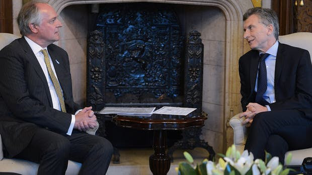 El presidente Mauricio Macri y el CEO global de Unilever, Paul Polman, ayer, en la Casa Rosada