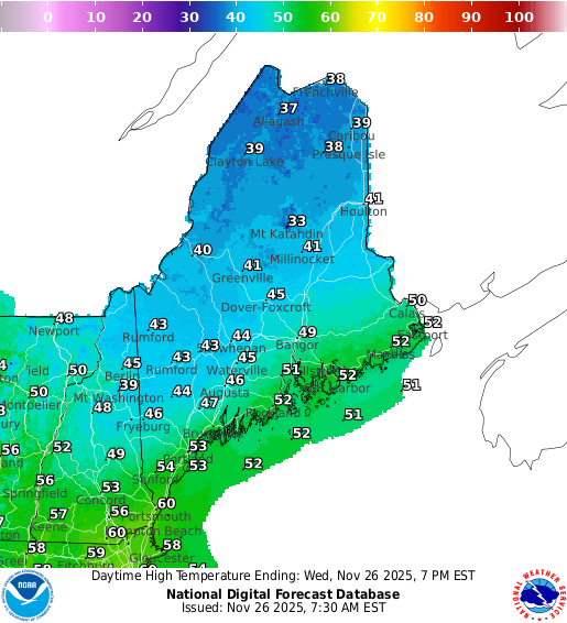 table height metric Forecast NOAA Graphical for Maine