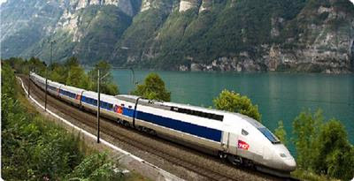 Kereta api cepat yang membawa nenek Karibia dalam perjalanan dari Champagne-Arden menuju Reims.