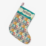 Pharmacist Occupation | Faux Teal Glitter Small Christmas Stocking