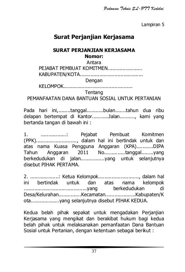 Contoh Surat Perjanjian Kerjasama Sistem Bagi Hasil