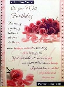 Ladies Pink "On Your 70th Birthday" Birthday Greetings Card - With ...